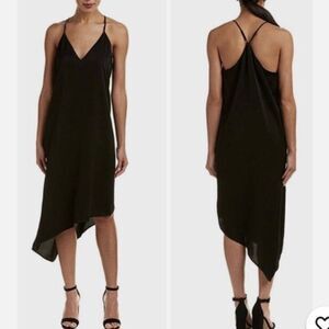 BCBGMAXAZRIA Elana Teal Velvet Tank Dress Women’s S Asymmetrical Side Hem Vamp